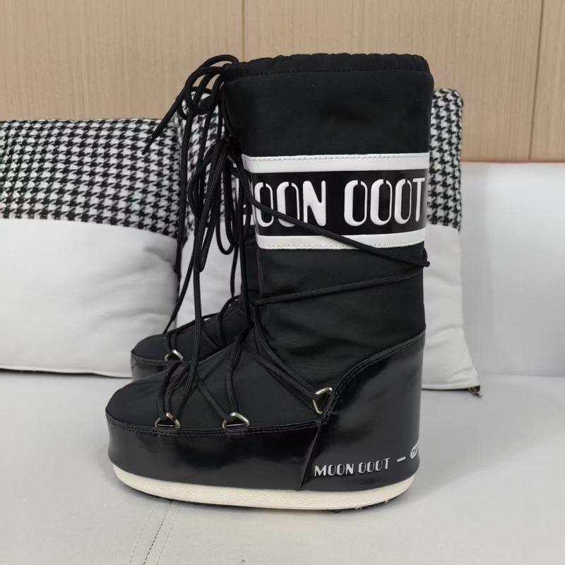 Wintermode Moon Boots Verdickte Thermohülle Baumwollstiefel Wasserdichte und rutschfeste Riemen Brotstiefel