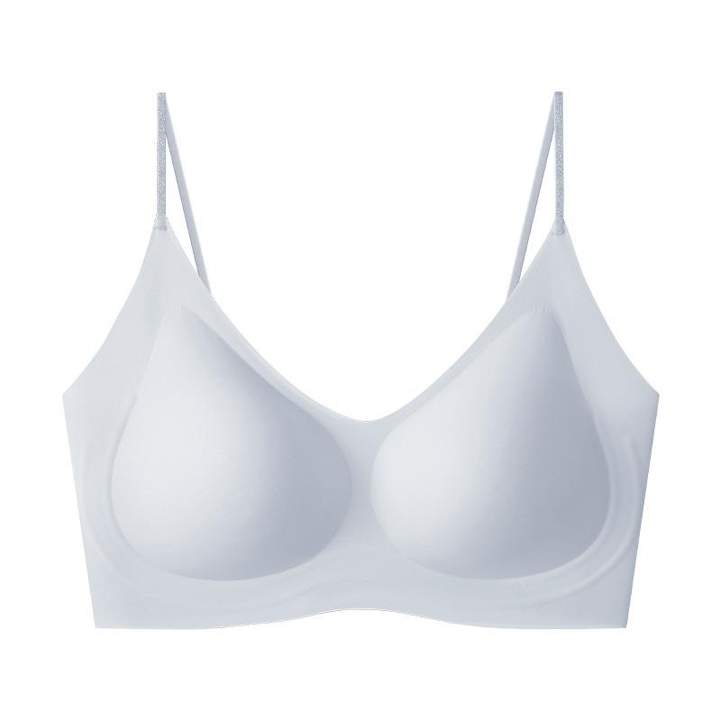 Women Ultra Thin Cool Seamless Beauty Back Wireless Gather Push Up Breathable Large Size Bra