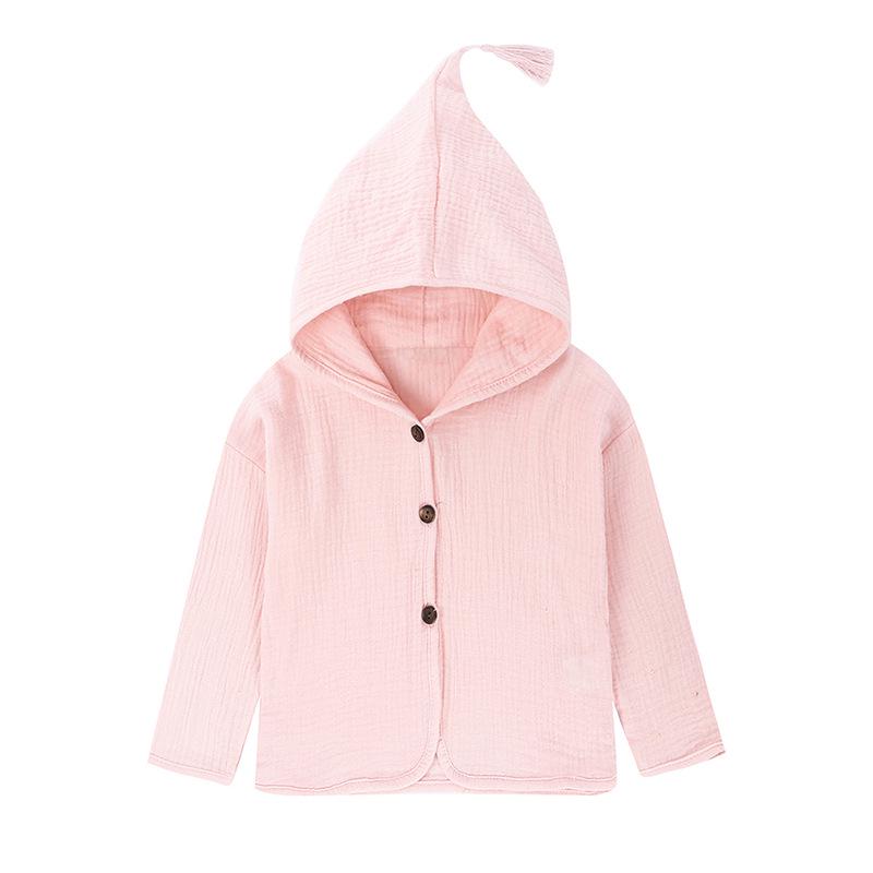 

Multi-Color Hooded Cotton-Linen Cardigan for Girls 110 cm розовый