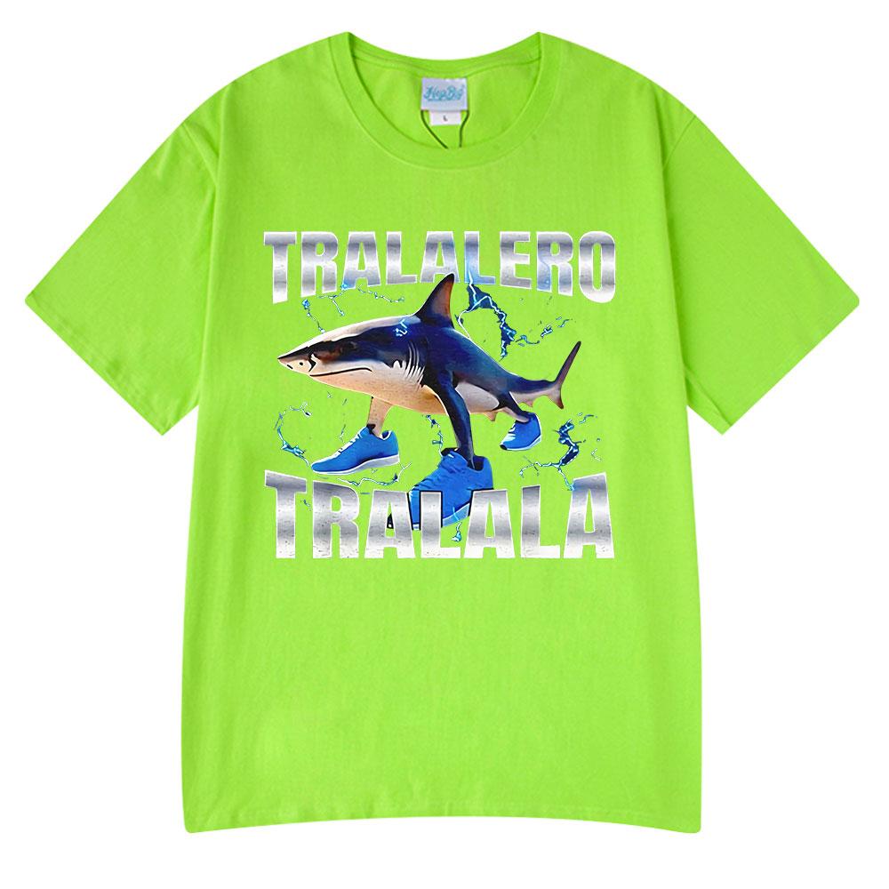 Tralalero Tralala Funny Humor Shark Meme T-shirt Men Women Clothes Fashion Gothic Vintage T-shirts Casual Oversized T Shirt Tops