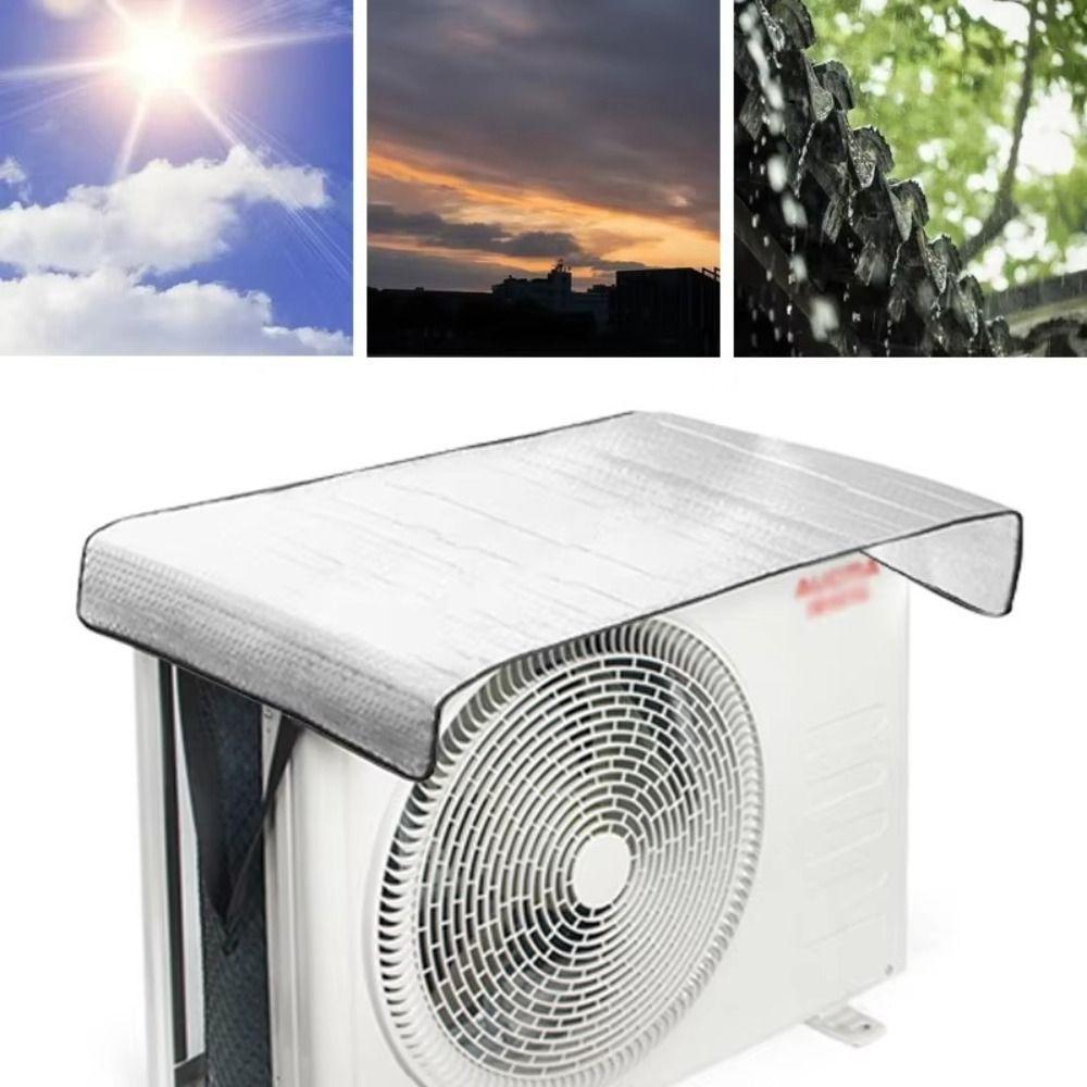 Silver Air Conditioner Cover Aluminium Foil Waterproof Dust Cover Waterproofs Cleaning Bag  Outdoor