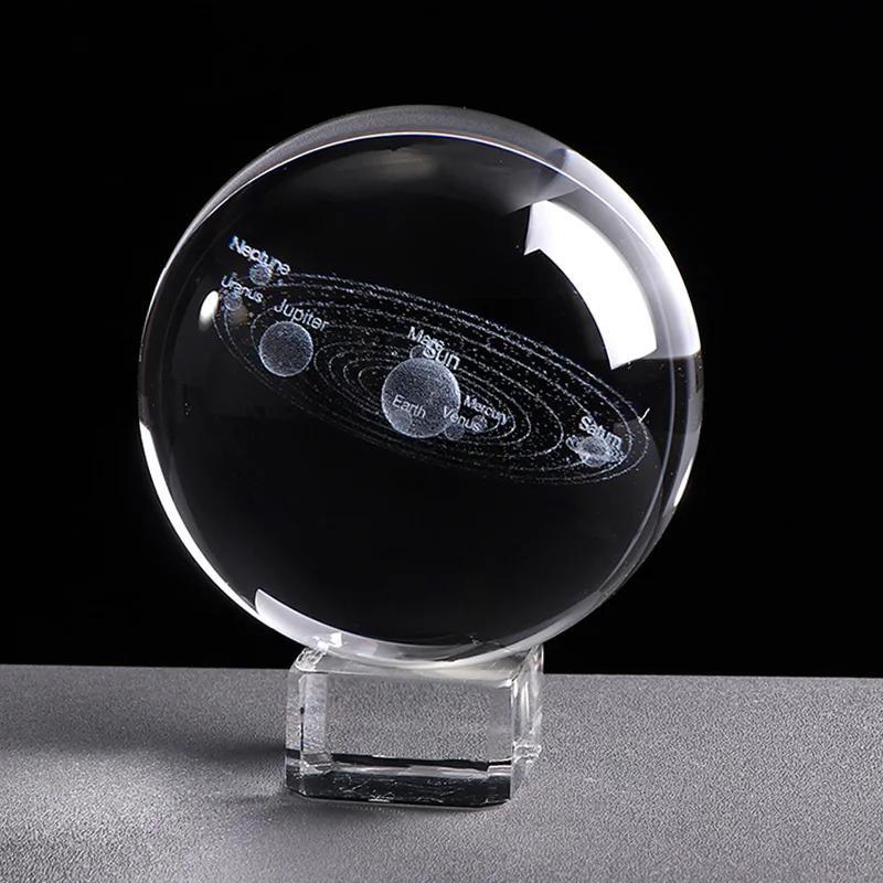 3D Miniature Planets Model Sphere Crystal Ball 6cm Laser Engraved Solar System Ball Home Decoration Accessories Decoracion Hogar