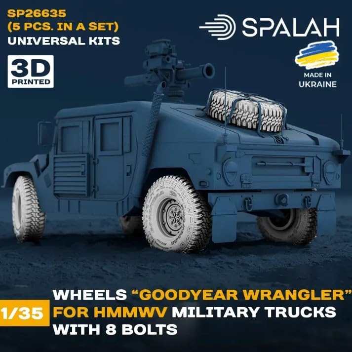 Spallach HMMWV GY Wheel Set Plastic Model Kit Parts SPU26635 1/35 (8-Bolt Type) (5-Piece Set) (Universal) (Military Vehicle)