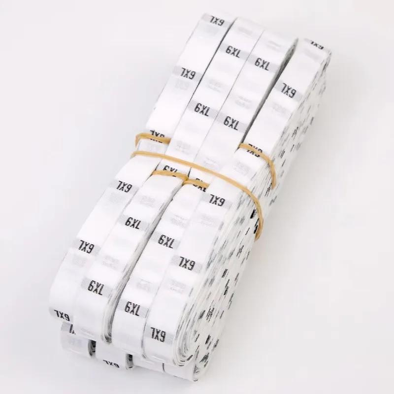 500 Pieces/batch Size Label Clothing Fabric Label Accessories Black and White Clothing Size Labels