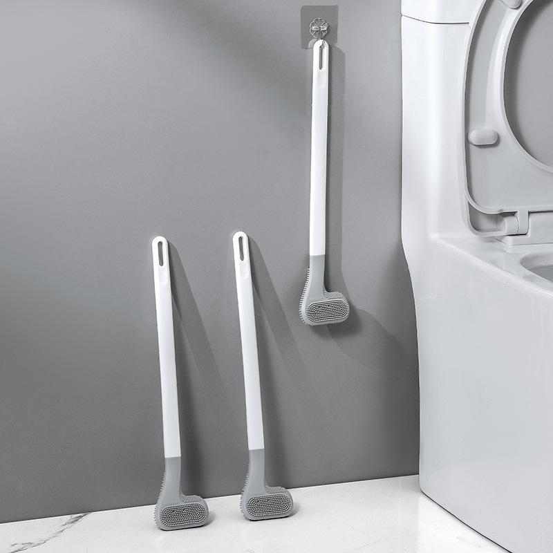 Soft Rubber Toilet Brush, Household Wall-mounted Toilet Brush, Multi-functional Toilet Cleaning Brush