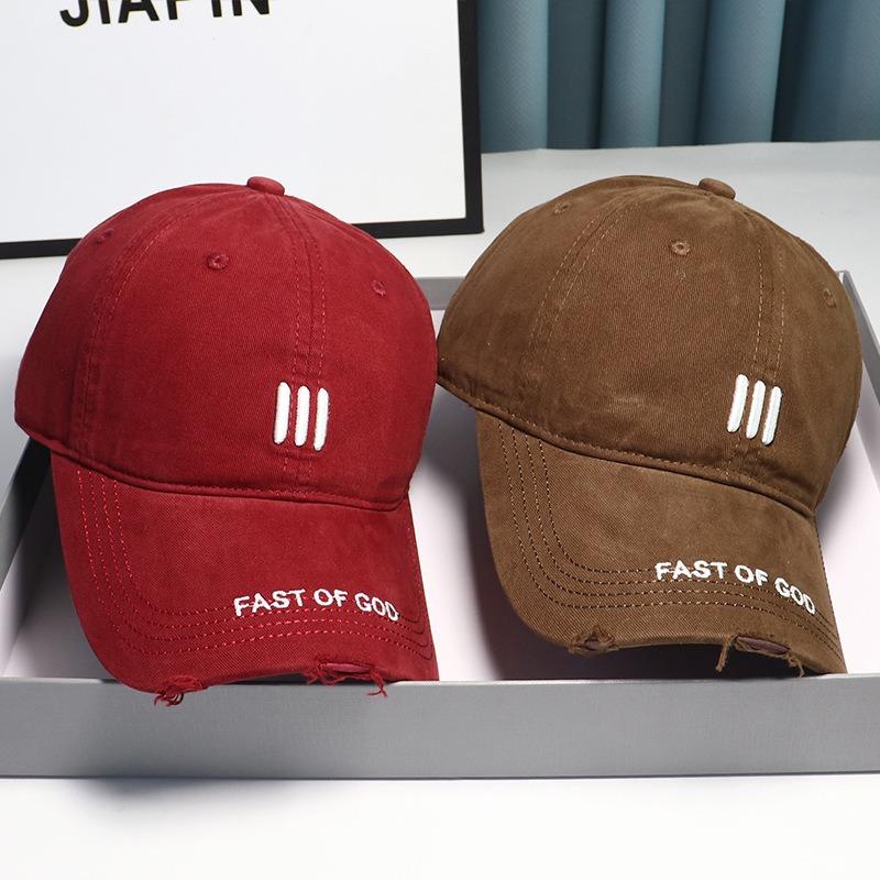 Hat Female Embroidery Letter Cap Tide Versatile Casual Student Baseball Cap Spring Summer Outdoor Sun Hat Men