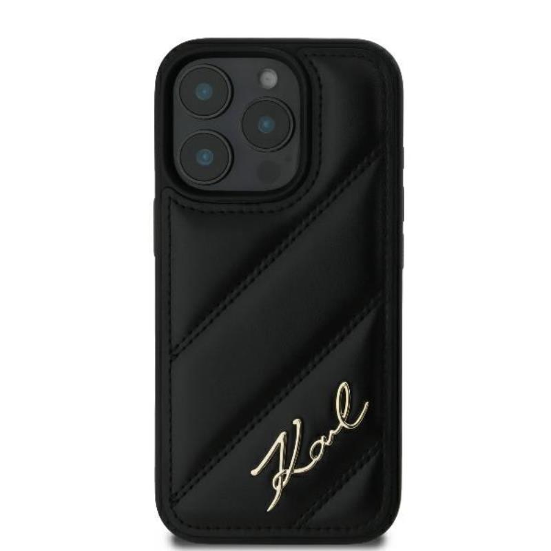 Karl Lagerfeld Quilted Signature - Etui Iphone 16 Pro (Czarny)