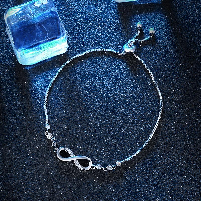 LUXY MOON Simple Stylish 8-Shaped Bracelet Micro-inlaid Zircon Adjustable Elegant Fashion Bracelet