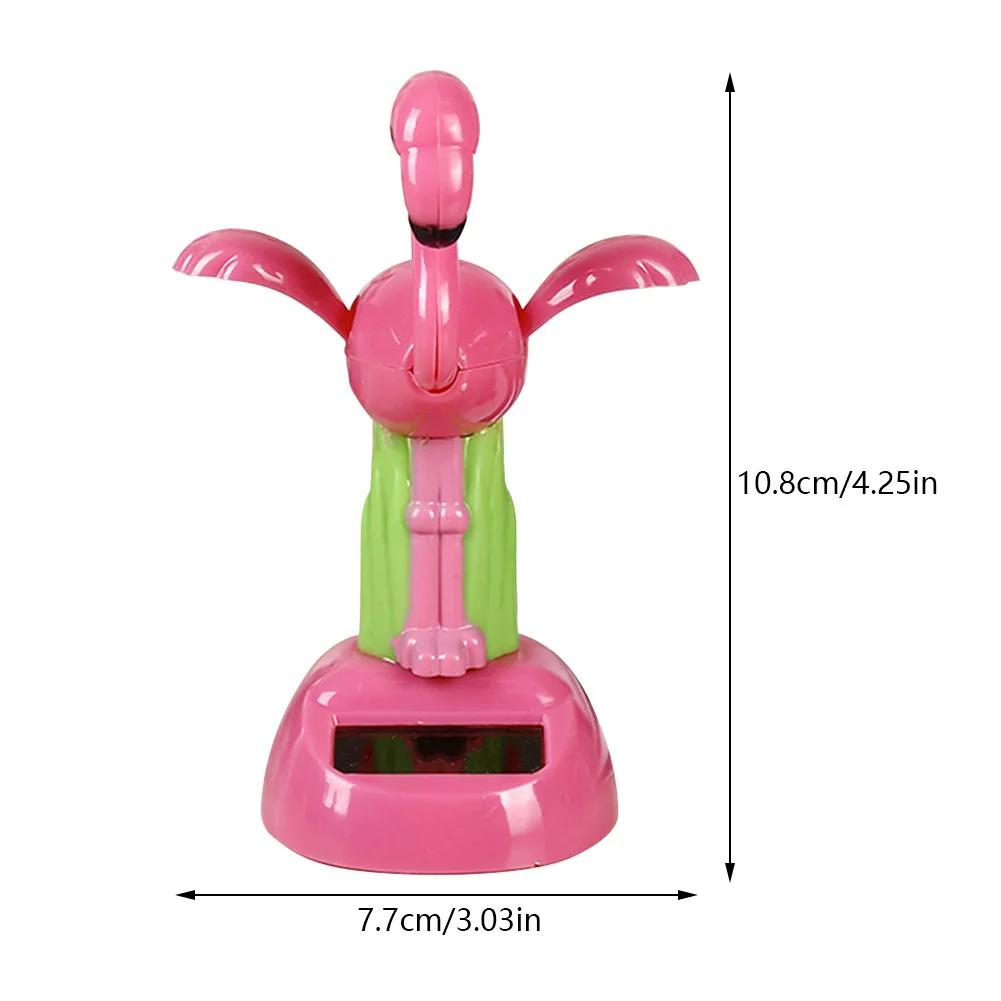 Solar Powered Flamingo Shape Doll Car Ornament Cartoon Dancing Animated Doll Automobile Dashboard Decoration Car Accessories