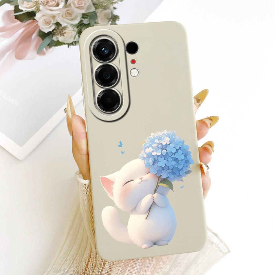 For Tecno Camon 50 4G 2026 Cute Cat Flower Cartoon Phone Case For Tecno Camon50 4G Shockproof Soft Silicone Covers Bumpers
