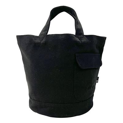 Obyčejná malá taška s kulatým dnem SN Deli Recycled Cotton [Rootote] (Černá)