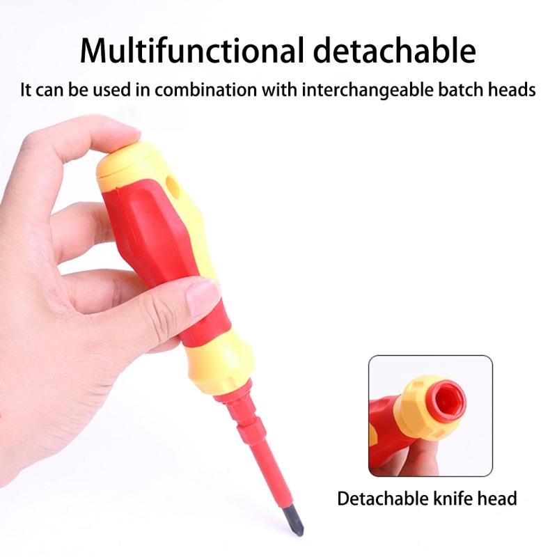 3 Function Insulated Screwdriver Hex Socket Design Double Color Rubber Coated Handle Stable Anti Fatigue Grip