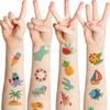 10pcs Hawaiian Summer Party Temporary Tattoo Sticker Waterproof Tropical Flamingo Luau Beach Birthday Party Decoration Kids Gift
