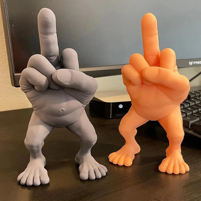 Middle Finger Character with Legs, Office Desk, Resin Accessories, Creative, Fun, Funny Party Art Ornaments, Surprise Friends