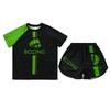 Kids Boys Boxing Uniform 2pcs Tracksuits Short Sleeve Boxer Shirt and Fighting Shorts Muay Thai Kickboxing Set