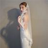 2026 New Short Bridal Veils White Ivory Lace Edge Bride Veils One Layer Velo De Novia Wedding Veil