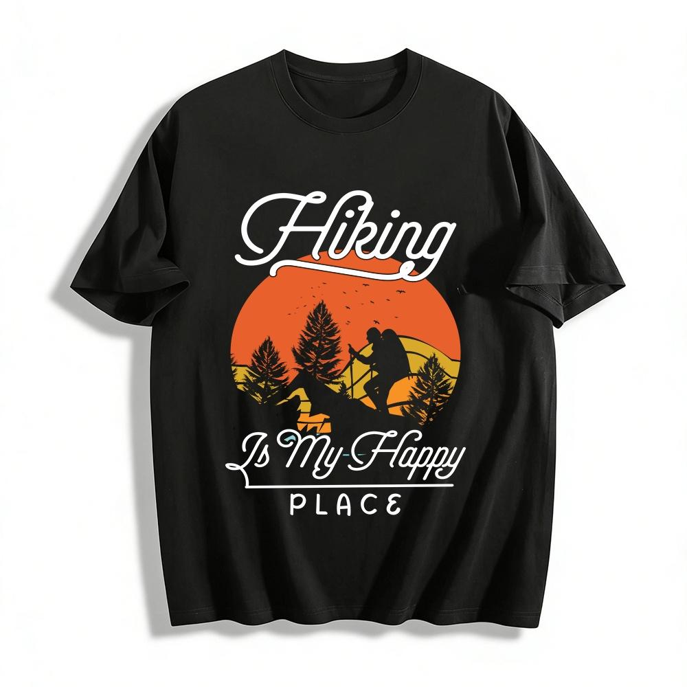 

Outdoor Hiking Mountain Print Casual Short Sleeve T-Shirt Pure cotton T-shirt XXS