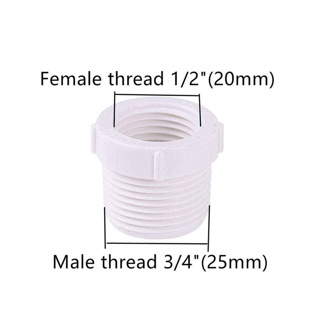 1/2" 3/4" 1" Female/Male Thread Reducing Connectors Garden Irrigation Plastic Joints Fish Tank Aquarium Drain Pipe Fittings 5Pcs