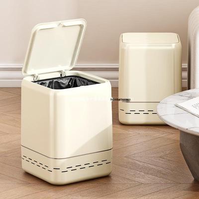Elegante quadratische Mülltonne mit Deckel für Zuhause - Großes Fassungsvermögen für Küche, Wohnzimmer, Schlafzimmer & Badezimmer.
