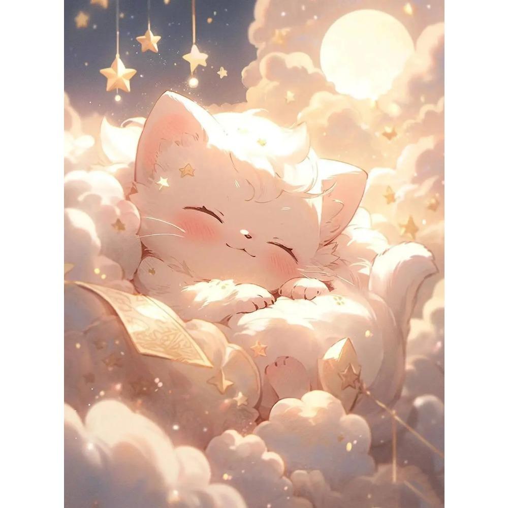 

DIY Повний круглий алмазний живопис Вишивка хрестиком 3D милий кошеня тваринна сцена Маленька квітка домашнє декоративне мистецтво Алмазний живопис 5d алмазний живопис Full Square 25X37.5CM