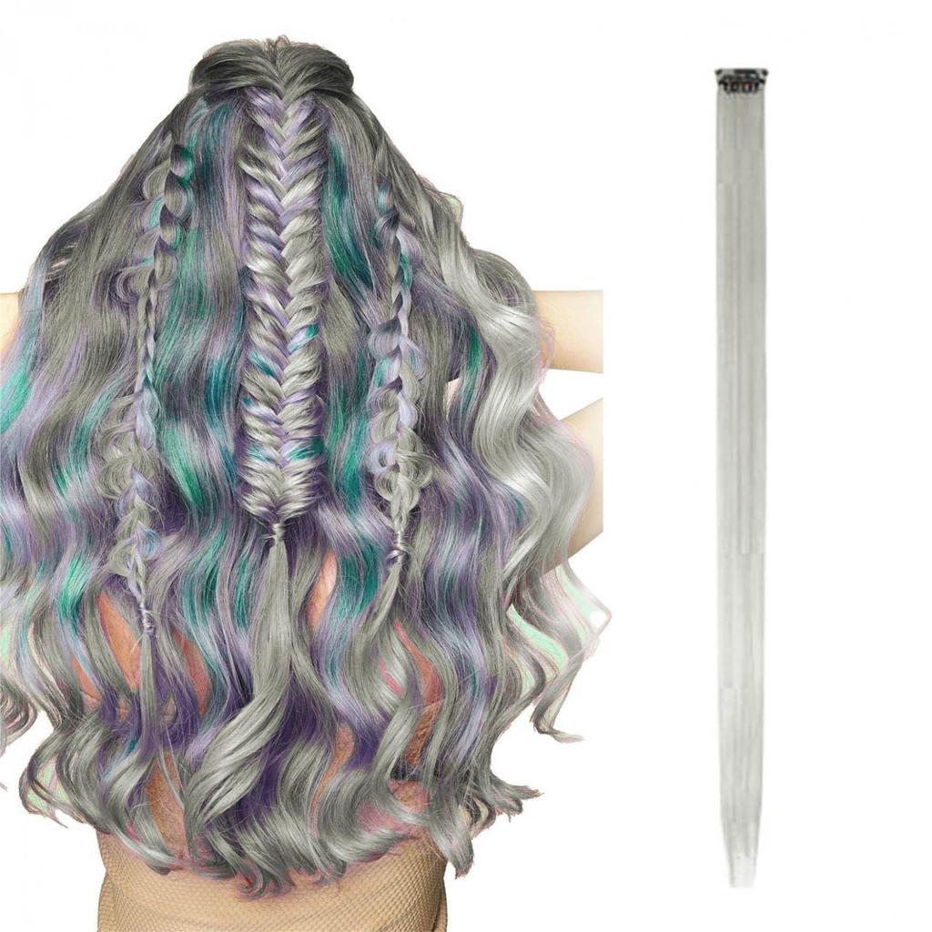 Color Hair Patch Hair Patch Multi-color Hanging Ear Dyed Wig Female Highlights Straight Hair Patch