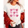 European Size A Lovely Valentine's Day Gift for Women, Featuring a Heart And Letter Pattern Printed Round-Neck T-Shirt, Perfect for Spring