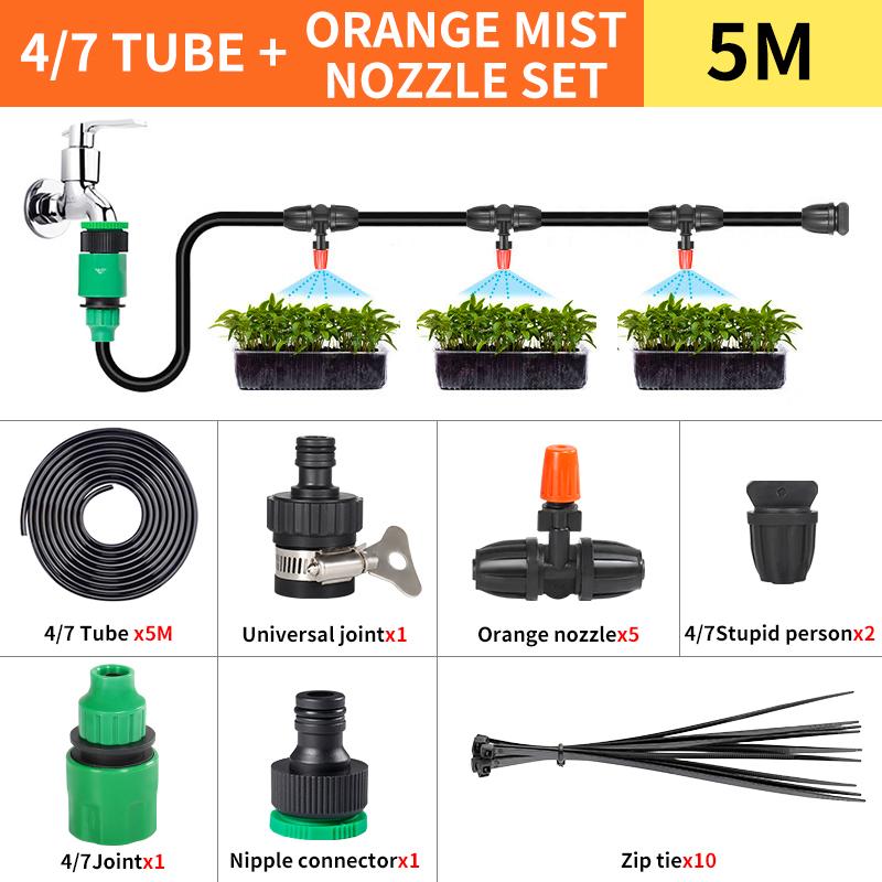 

10-Pack Agricultural Drip Irrigation Nozzles 4/7 Three-Way Lock Orange Mist Adjustable Garden Automatic Spraying System