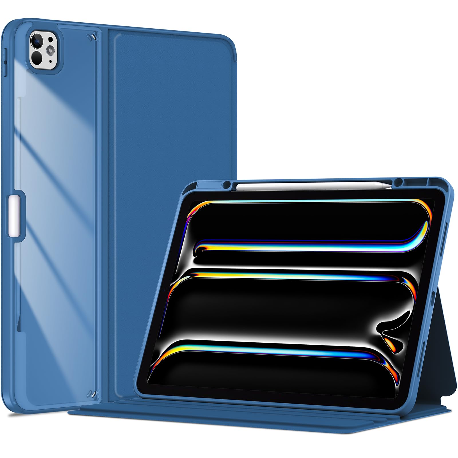 

ProCase iPad Pro 13 Inch Case M4 7th Generation 2024 Pen Storage Shockproof Folio Cover 3 Stand Modes Auto Sleep Support (Teal)