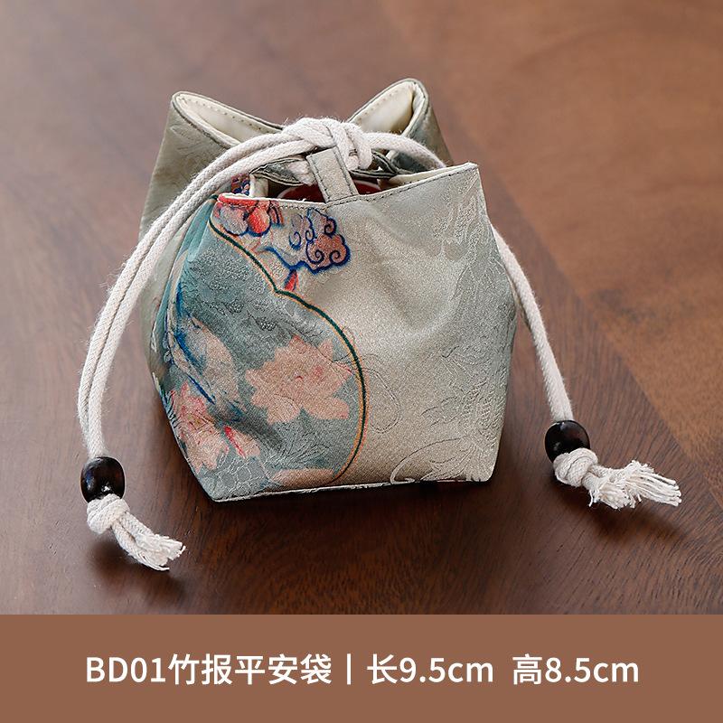 New Chinese travel tea set storage bag fragrant cloud yarn tea bag portable outdoor tea ceremony teacup teapot tote bag