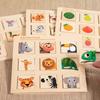 Montessori Wooden Logic Thinking Pairing Puzzle Cognitive Board - Fruit & Animal Matching Educational Enlightenment Game