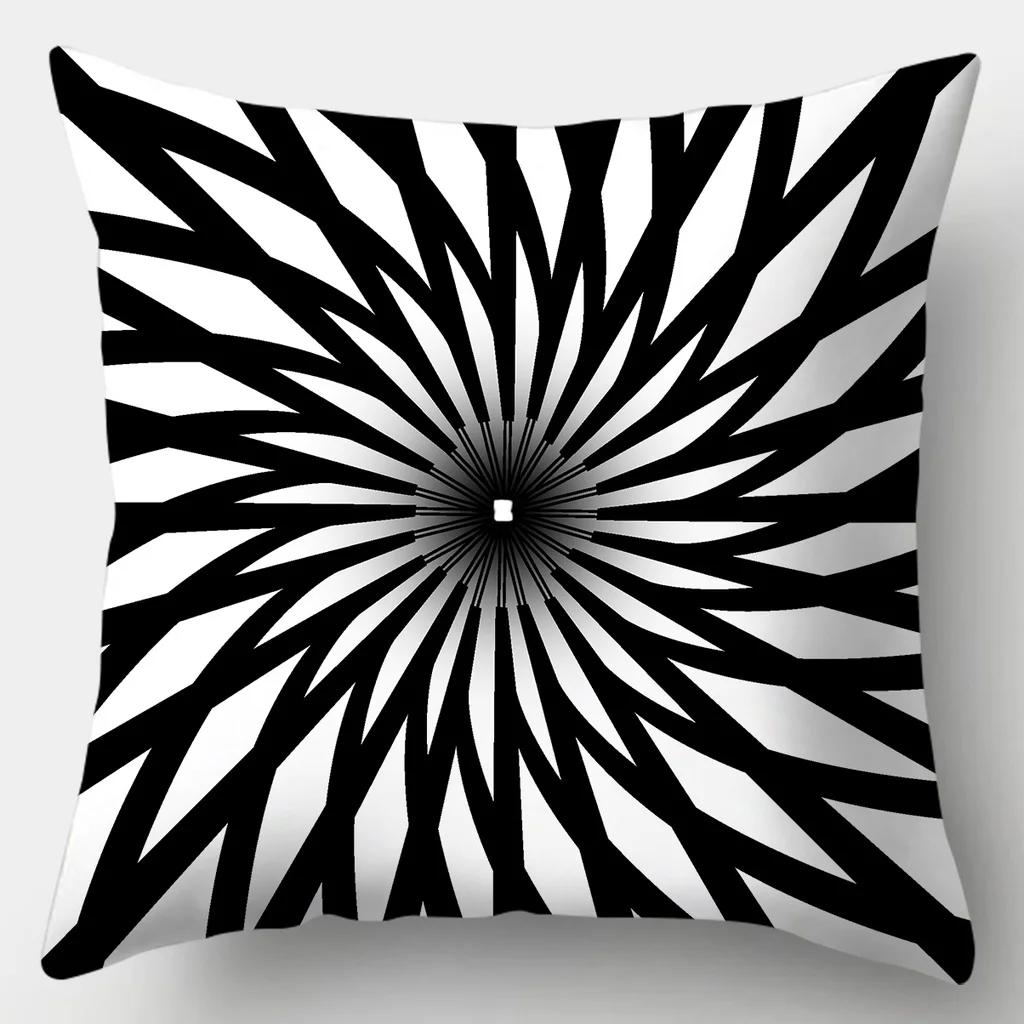 Black and White Series Cushion Cover 45cmX45cm Pillow Case Square Sofa