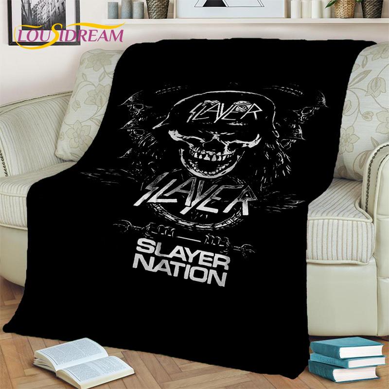 Rock Heavy Metal Slayer Band Blanket,Soft Throw Blanket for Home Bedroom Bed Sofa Picnic Travel Office Rest Cover Blanket Kids