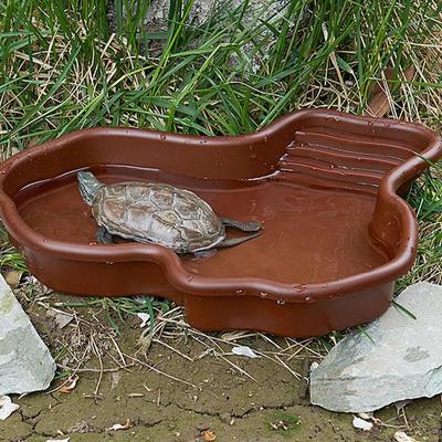Sköldpaddsfoderfat Reptilbadkar med ramp och solplats Akvarieprydnad för sköldpadda skäggagam gecko trädgård