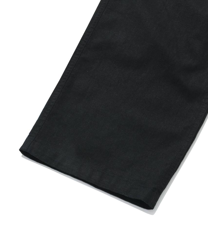 COVERNAT Linen Semi-Wide Buckle Pants Black