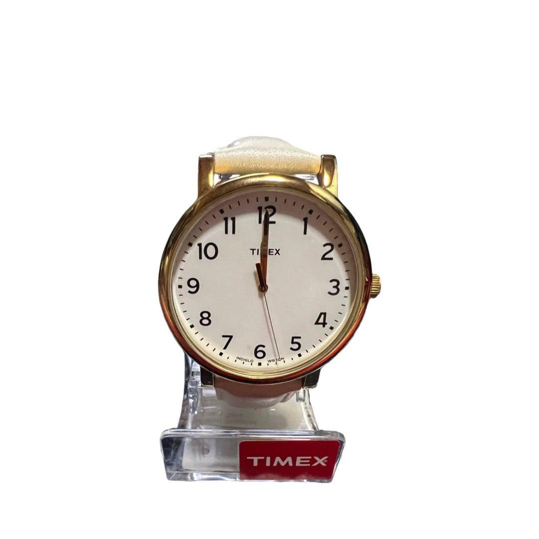 Timex Originals Classic Round White Leather Strap Watch