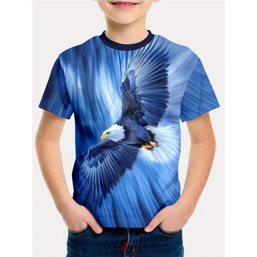 Clothes For Boys 3D Printed Animal T-Shirt Street Style Summer Comforts Casual Crew Neck Short Sleeves T-Shirts For Children