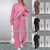 2024 Trendy Knit Women's Two-Piece Set: Long-Sleeve Top & Wide-Leg Pants with Pockets