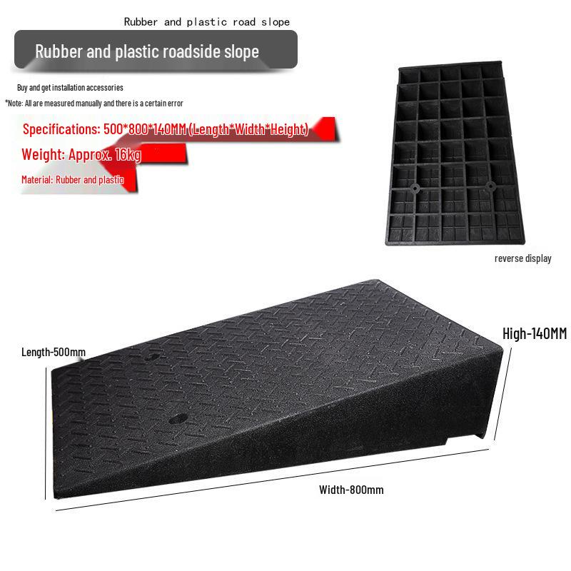 Rubber Curb & Threshold Ramp Mat for Home and Car 