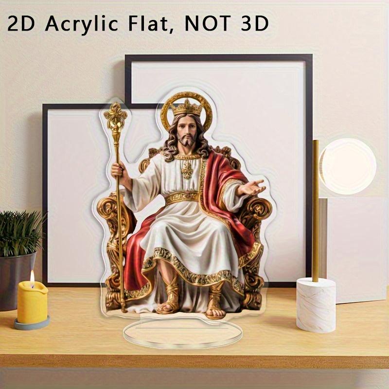 2D Flat Acrylic Jesus Religious Decoration, Indoor and Outdoor Decoration - No Battery/electricity Required, Free Day Decoration, Shop Decoration, Dui