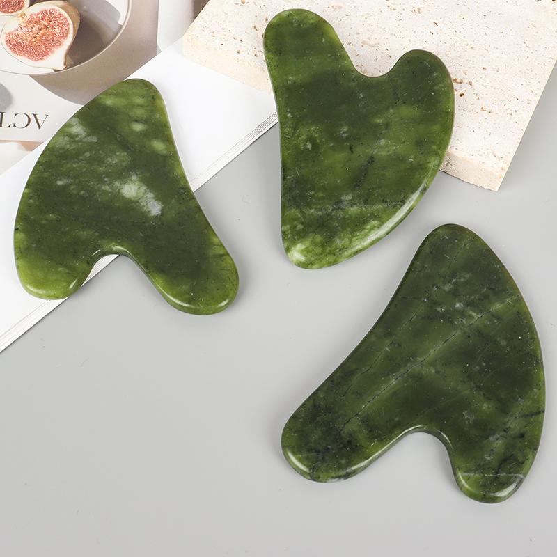 Helu Jade Gua Sha Tool Xiuyan Jade Heart-shape Massager Neck Massage Guasha Beauty Product Skin Care health Tool