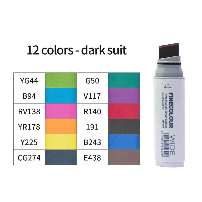 Finecolour 20mm Wide Markers Set POP Alcohol Line Sketching Art Markers Pen Drawing For Drawing Art Supplies EF105