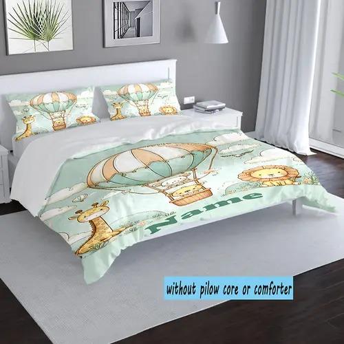 Hot Air Balon Soft Duvet Cover Soft Duvet Cover Featuring Hot Air Balon Patern Suitable for Children Kids Adult Peoples Soft Warm Breathable