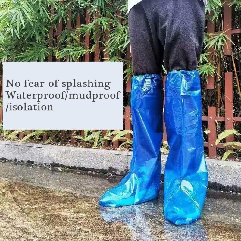 High Top Design Shoe Covers Disposable Water Resistant Boot Covers Overshoes Shoe Protectors Thickened Rain Shoes