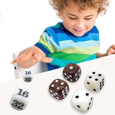 1/2/3 Sets 22MM Backgammon Dice Kit Portable Travel Acrylic Pearlescent Doubling Cube Game Night Board Game Dice Gaming Accessories