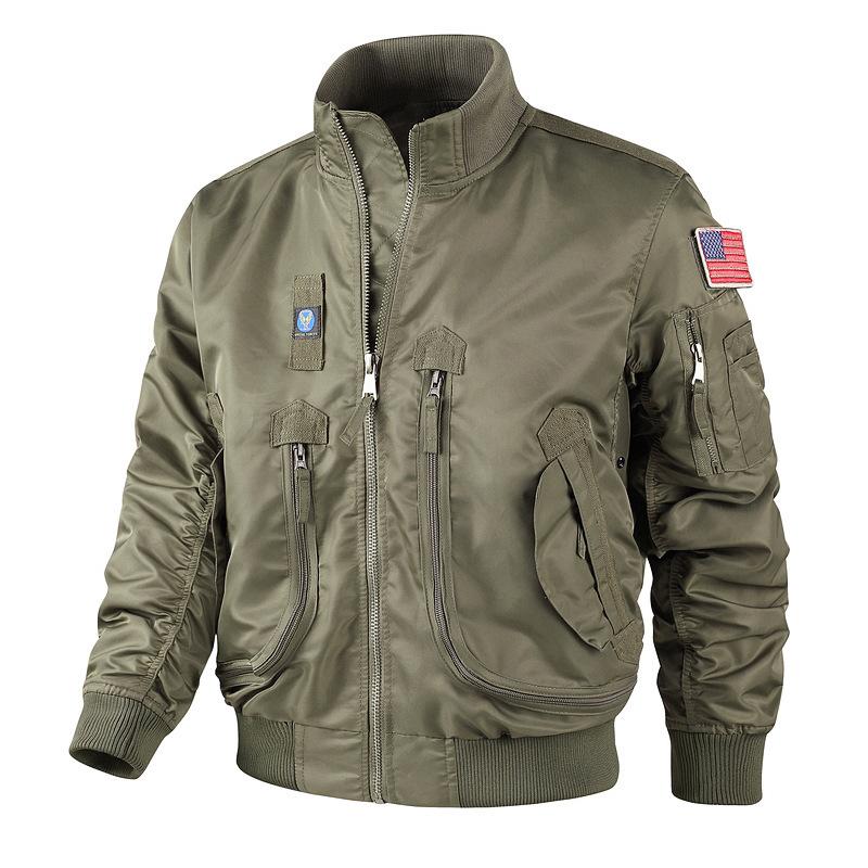 

Новая верхняя часть пилота корейской версии, модная повседневная куртка Tooling, мужская куртка, бейсбольная майка на весну и осень 3XL хаки