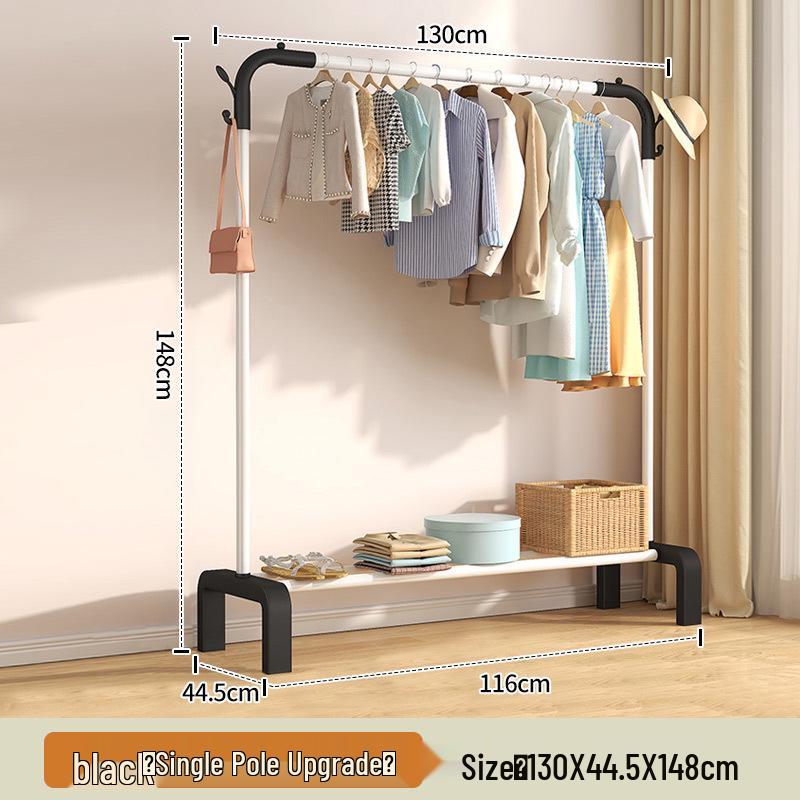 Floor-Standing Indoor Clothes Drying Rack and Coat/Hat Rack for Bedrooms and Dorms.