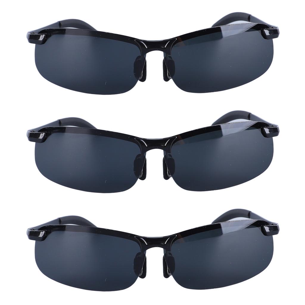 3 Pcs Polarized Sunglasses Color Changing Grey Polarized Sports Sunglasses for Men Baseball Cycling