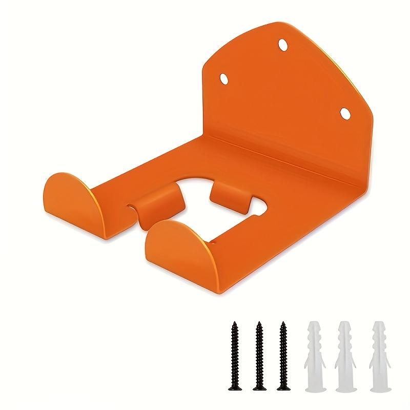 Heavy-Duty Steel Wall-Mounted Organizer Shelf for Lawn & Garden Tools - Easy Install Garage Storage Rack with Orange & Black Design, Holds Trimmers,
