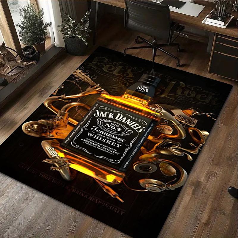 Jack Daniel's Whiskey  Carpet Office Decorative Carpet For Living Room Bedroom Door Mat Floor Rug Computer Chair Area Rug