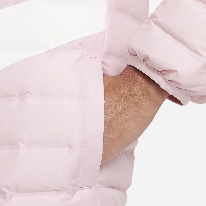 Nike Down Jacket Swoosh Color Block Stand Collar Zipper Casual Kids Jackets Pink FV2518-690